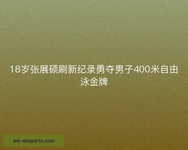 18岁张展硕刷新纪录勇夺男子400米自由泳金牌